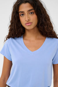 Soaked in Luxury SLColumbine Hydrangea Blue V-Neck T-Shirt, 30404284