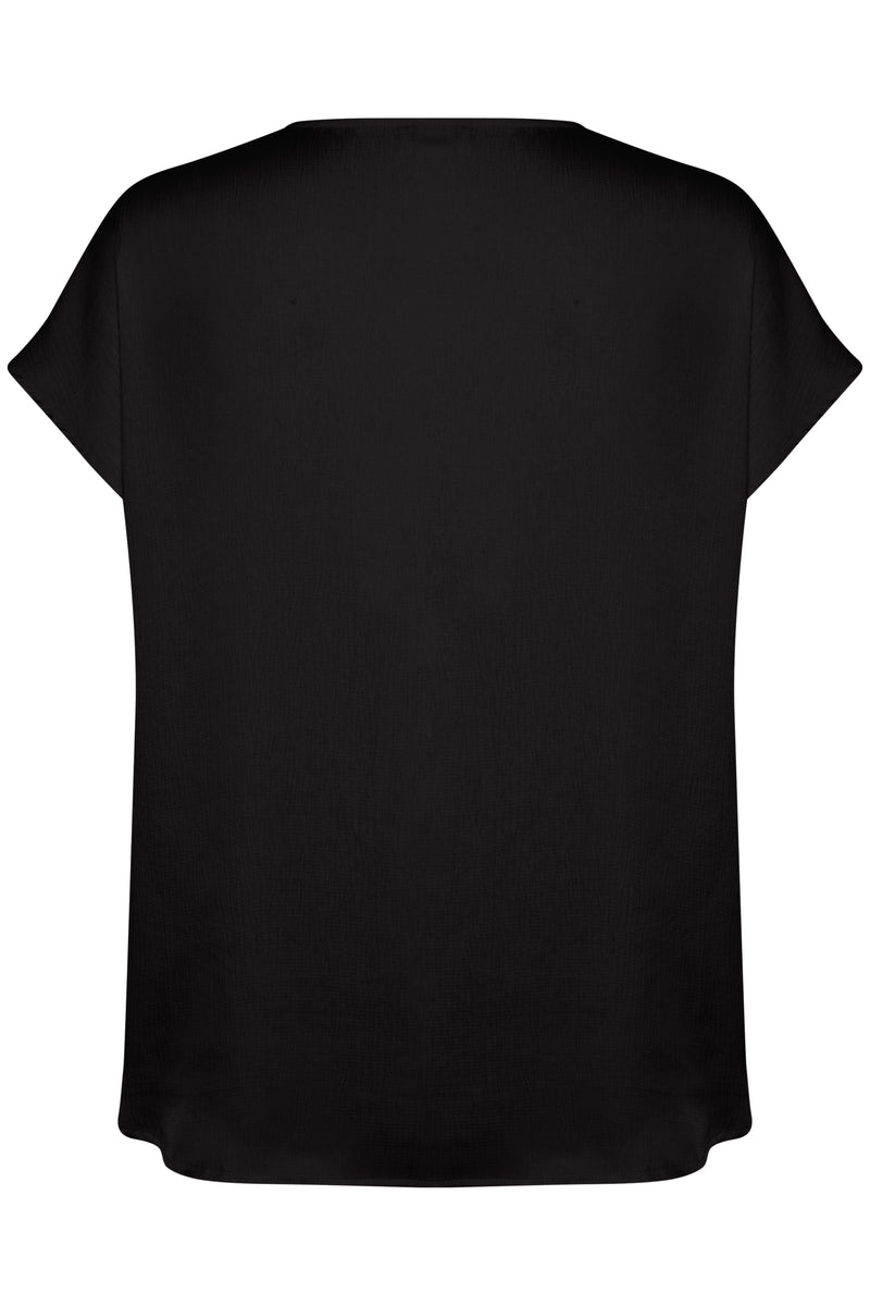 Soaked in Luxury Loana Marija Black V-Neck Blouse, 30407198