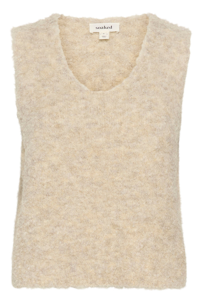 Soaked in Luxury Venessa Oatmeal Melange Knitted Vest, 30407691