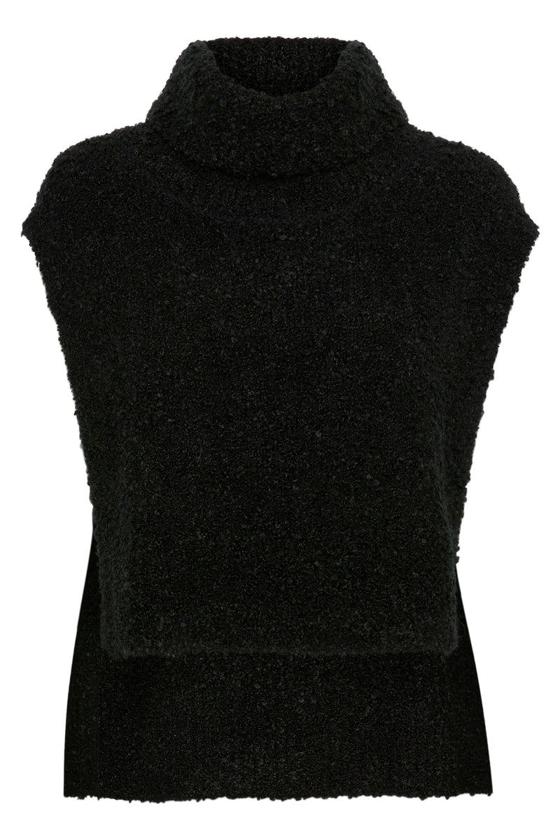 Soaked in Luxury Black SLBabbette Knitted Bib Vest, 30407799