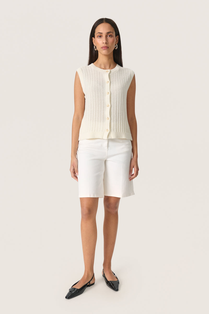 Soaked in Luxury SlSusanna Whisper White Knitted Vest, 30408315
