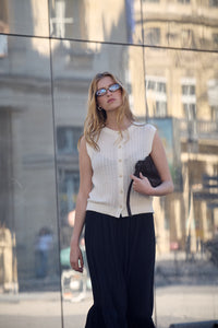 Soaked in Luxury SlSusanna Whisper White Knitted Vest, 30408315