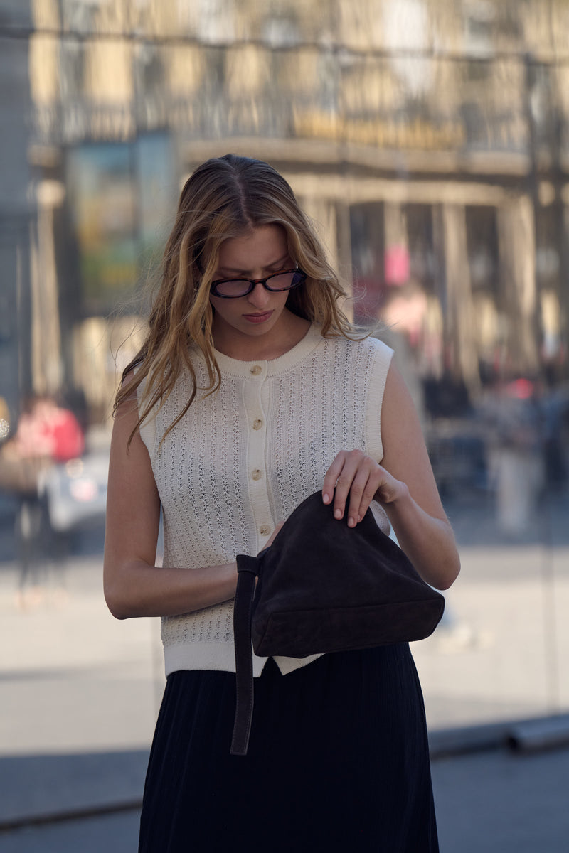 Soaked in Luxury SlSusanna Whisper White Knitted Vest, 30408315