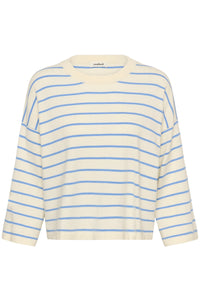 Soaked SlSpina Cream/Hydrangea Blue Striped Cropped Knit, 30408863