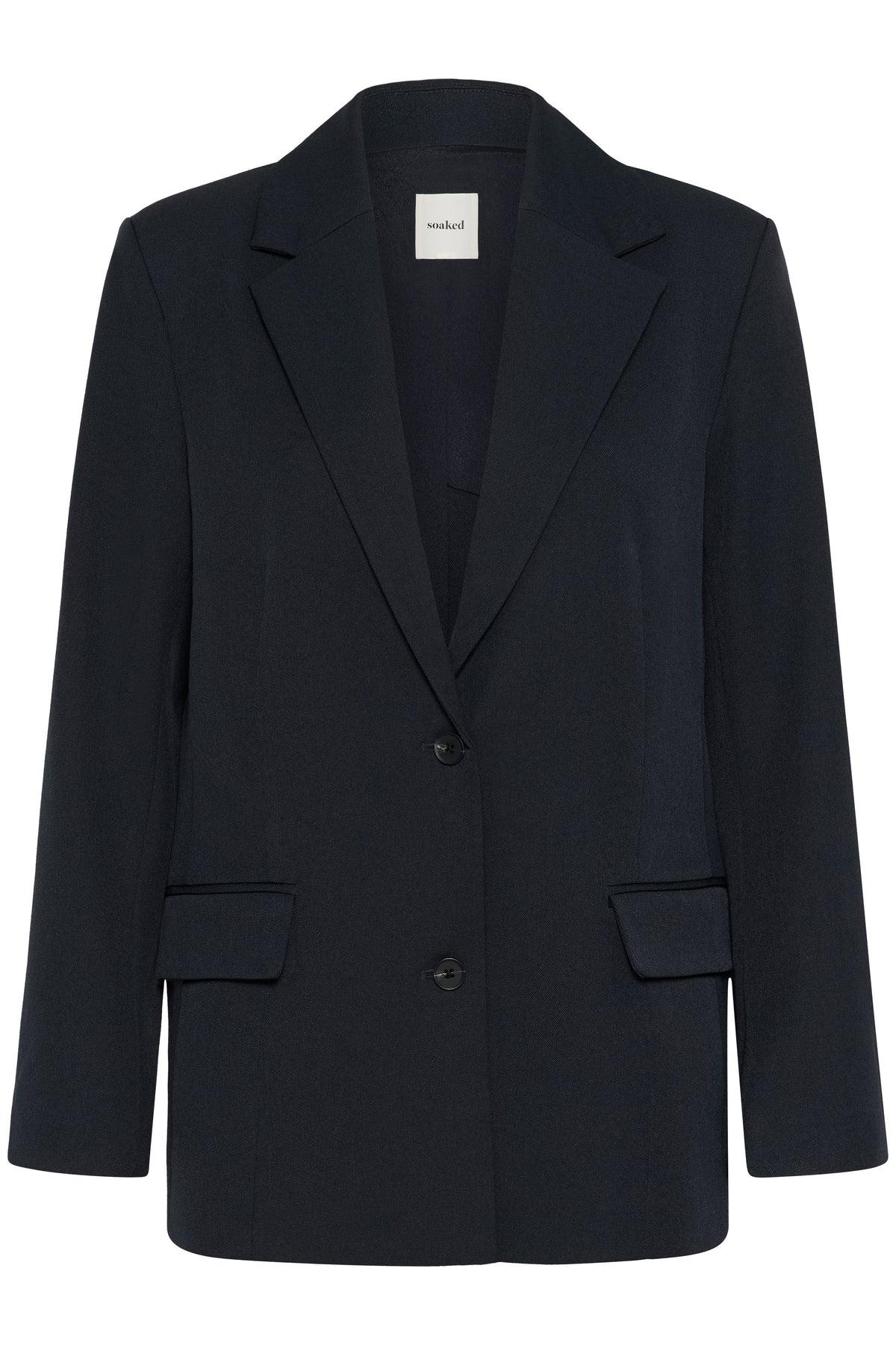 Soaked in Luxury SLLilu Salute Navy Single Breasted Blazer with Slit Detailing, 30408932