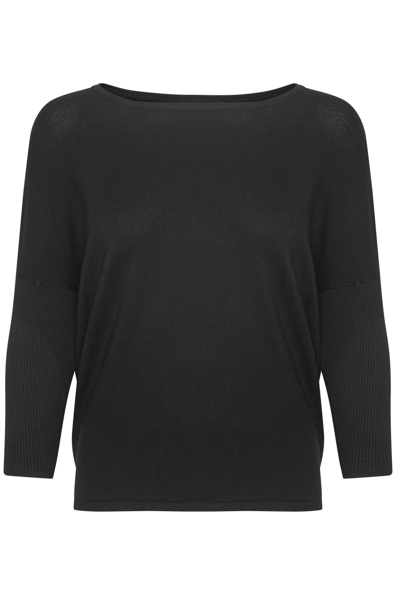 Saint Tropez Mila Black Round Neck Knit