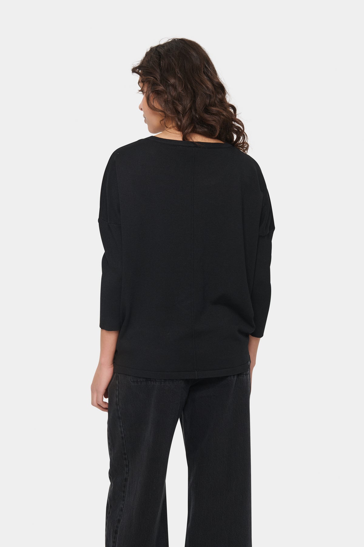 Saint Tropez Mila Black Round Neck Knit