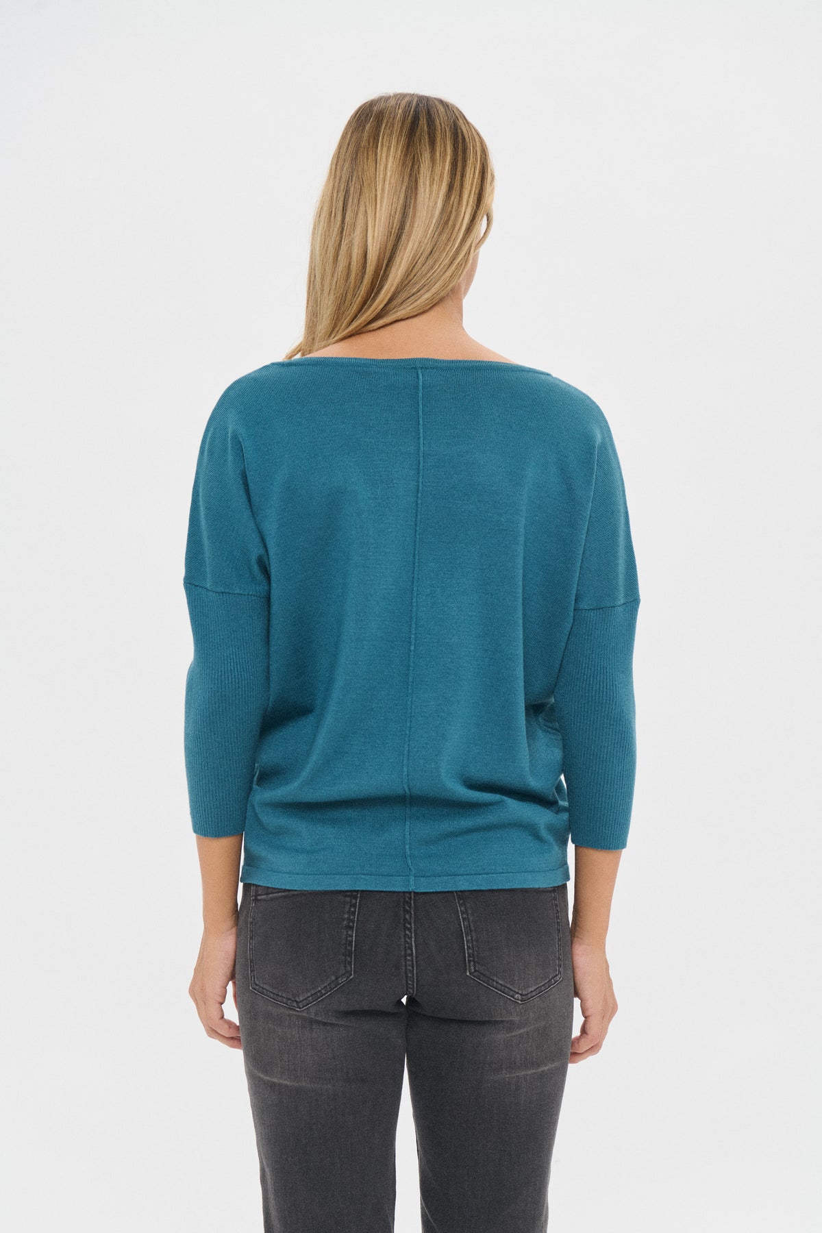 Saint Tropez Mila Teal Round Neck Knit