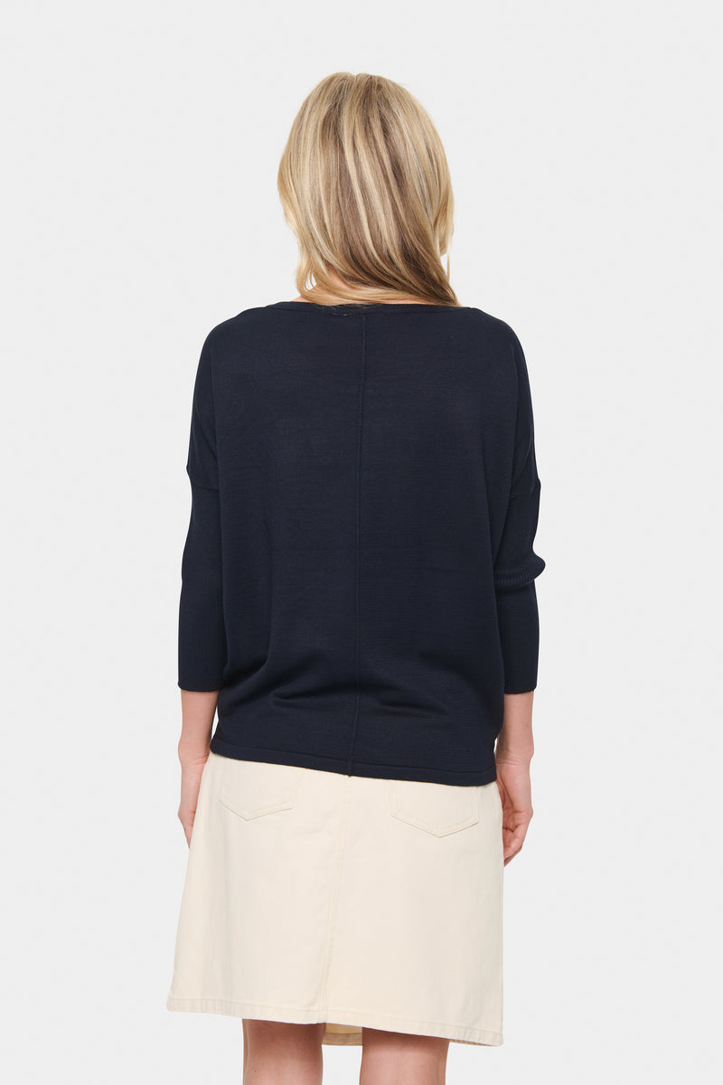 Saint Tropez Mila Night Sky Navy Round Neck Knit