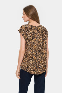 Saint Tropez Blanca Adele Black Leopard Printed Blouse