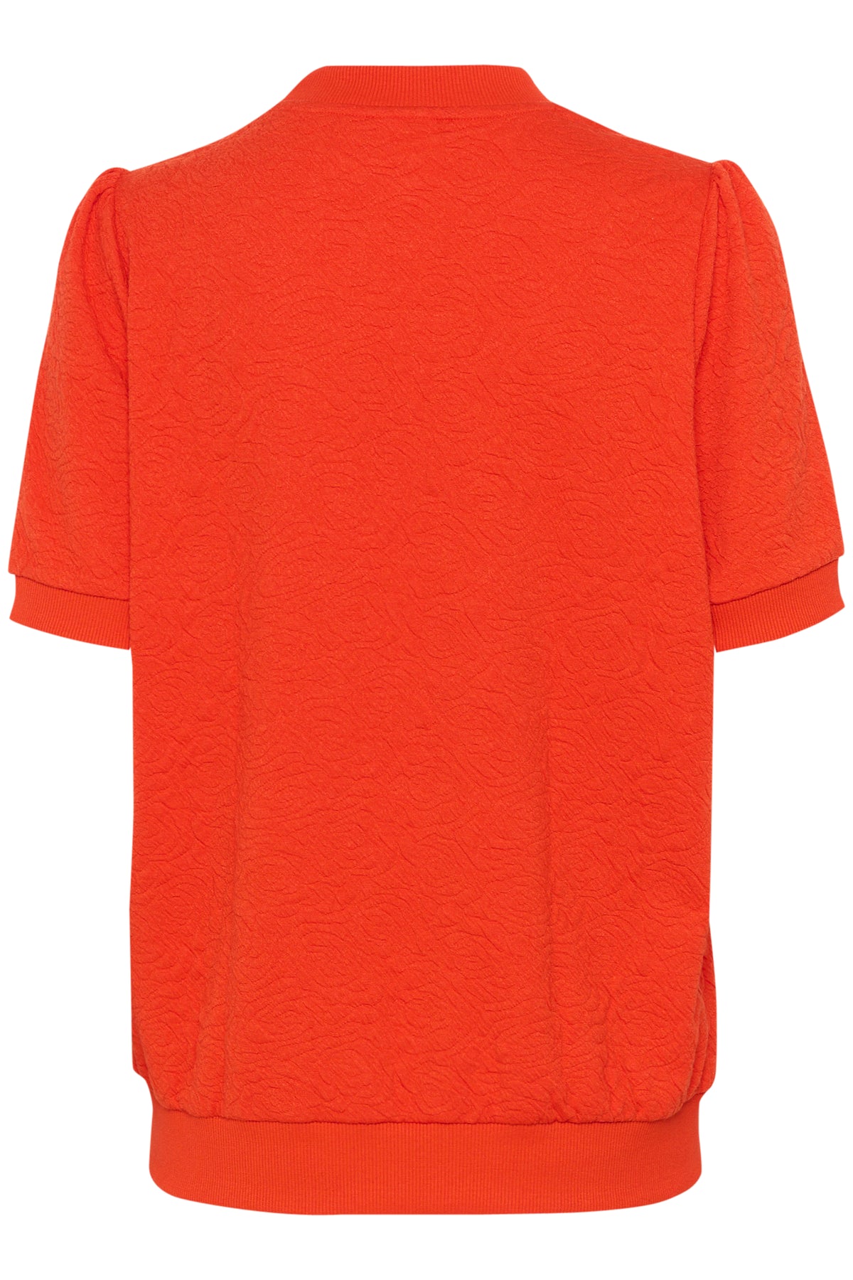 Saint Tropez Andy Poinciana Red Embossed Short Sleeve Sweatshirt