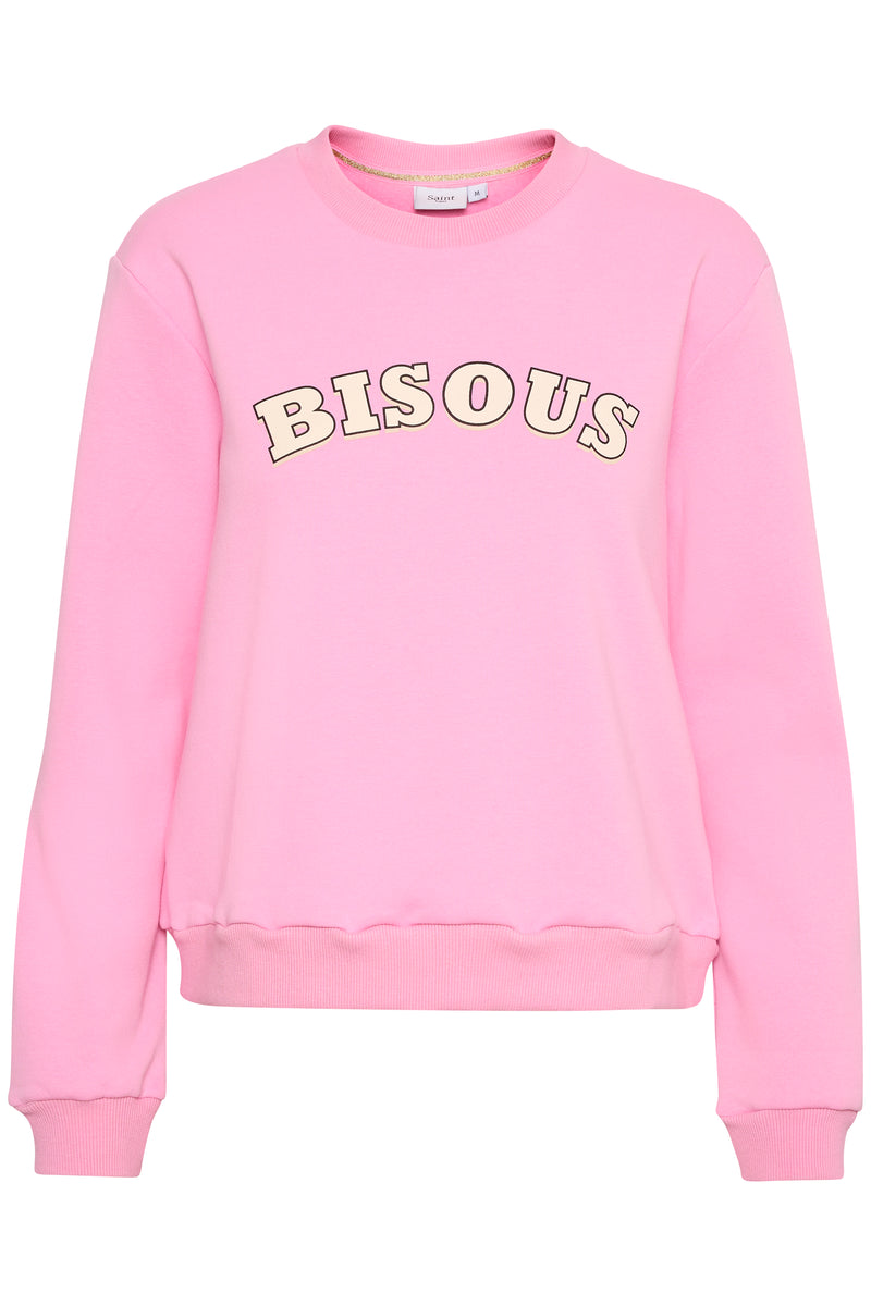 Saint Tropez Dajla Bonbon Pink 'BISOUS' Sweatshirt, 30513174