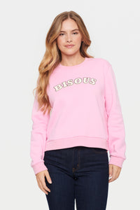 Saint Tropez Dajla Bonbon Pink 'BISOUS' Sweatshirt, 30513174