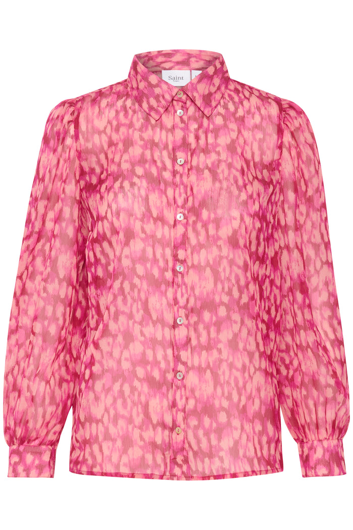 Saint Tropez Avi Fuchsia Leopard Shirt, 30513247