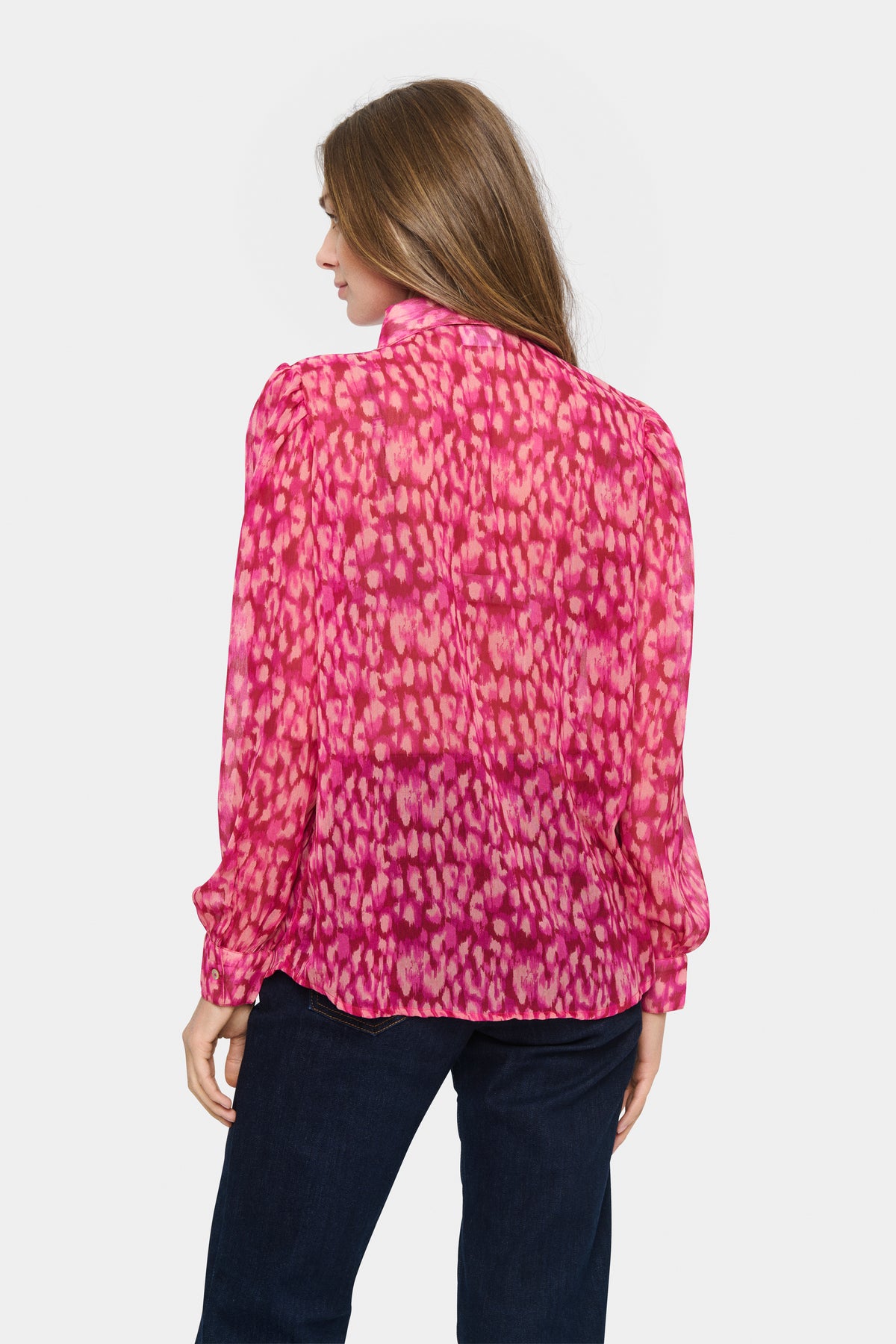 Saint Tropez Avi Fuchsia Leopard Shirt, 30513247