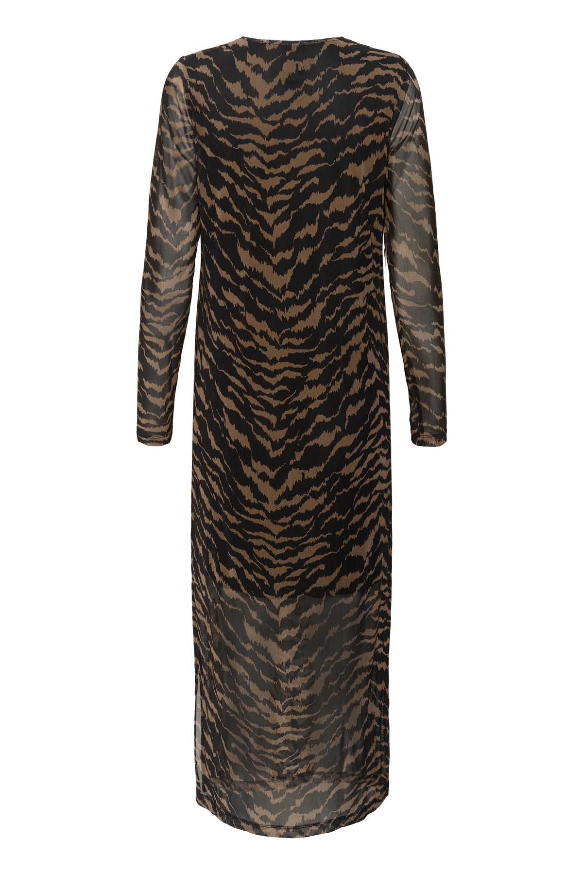 Saint Tropez Zulvir Black/Chocolate Abstract Printed Mesh Midi Dress, 30513971
