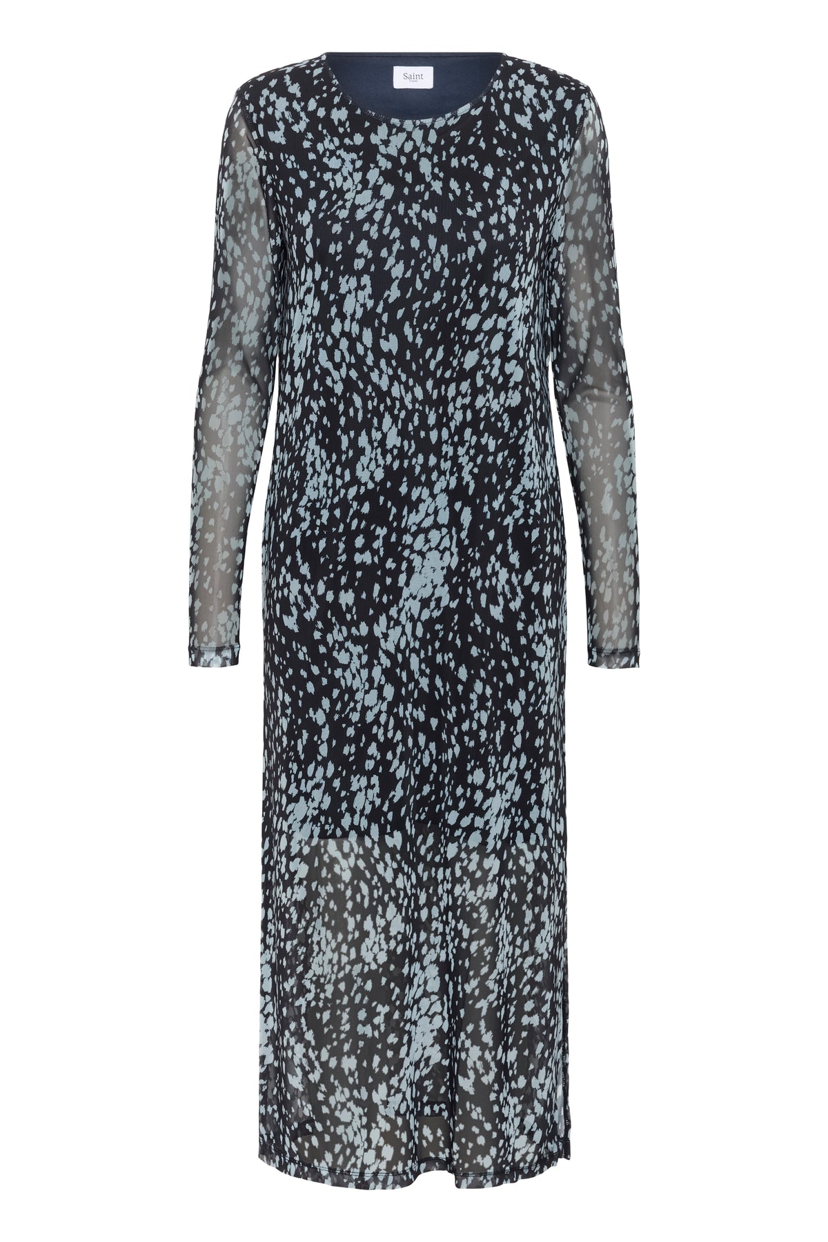 Saint Tropez Zulvir Nightsky/Dusky Blue Animal Printed Mesh Midi Dress