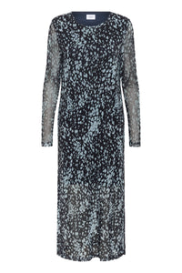 Saint Tropez Zulvir Nightsky/Dusky Blue Animal Printed Mesh Midi Dress