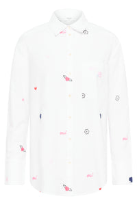 Saint Tropez Olberta Bright White Embroidered Shirt, 30514762