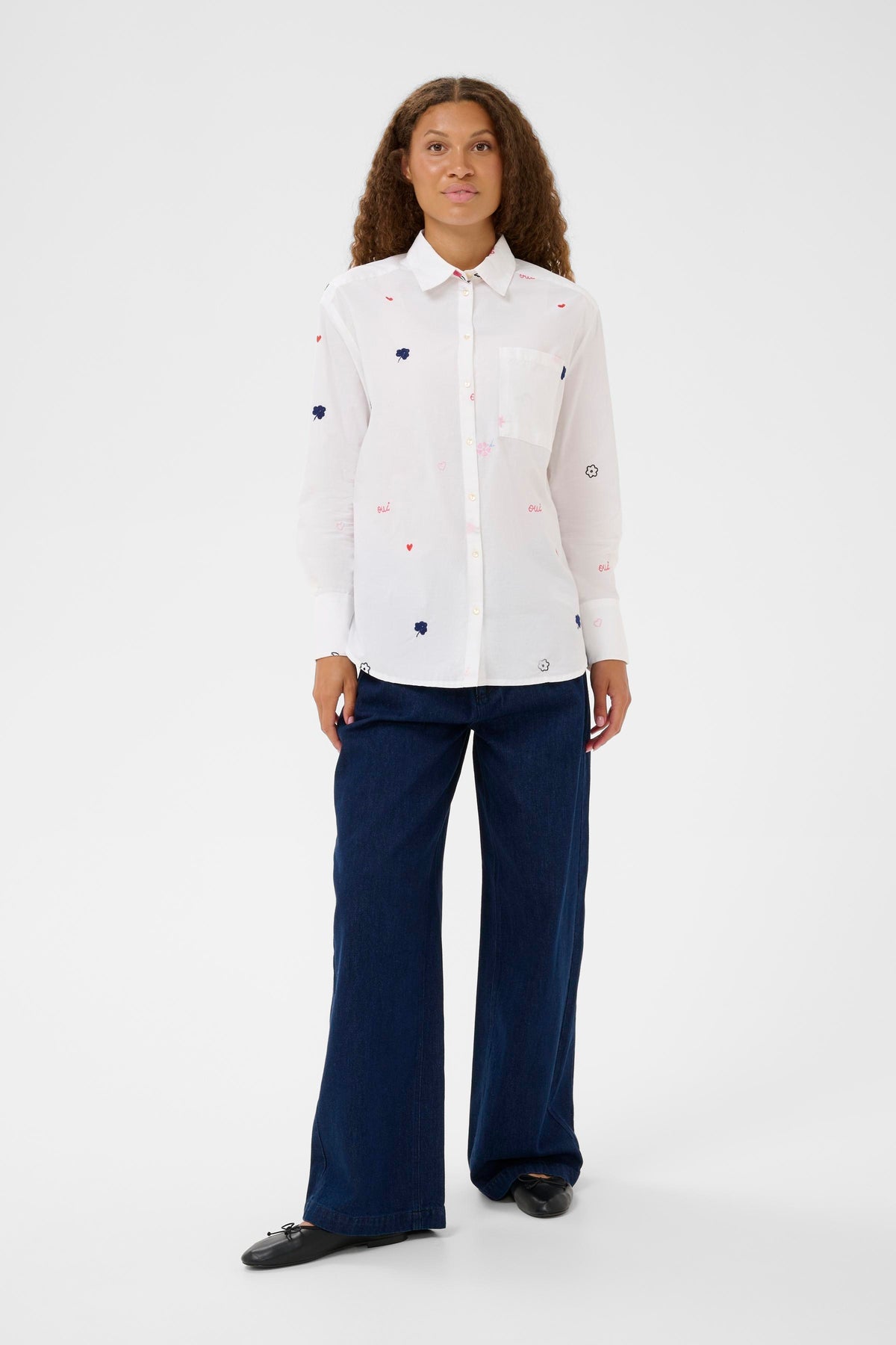 Saint Tropez Olberta Bright White Embroidered Shirt, 30514762
