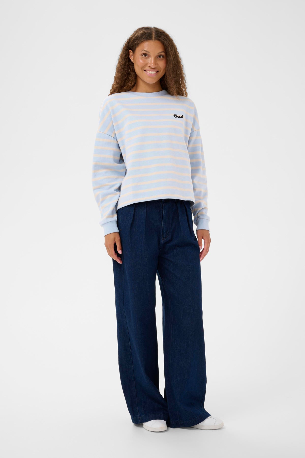 Saint Tropez Osiria Kentucky Blue Striped Fleece Lined Sweatshirt, 30514808