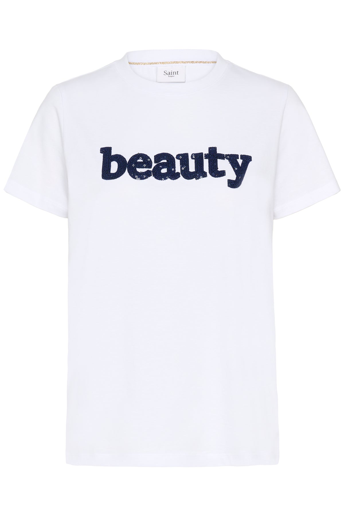 Saint Tropez Oleni Bright White Sequin Logo T-Shirt, 30514809