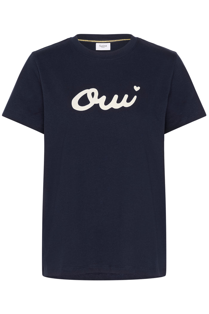 Saint Tropez OdineSz Night Sky 'OUI' White Logo T-Shirt