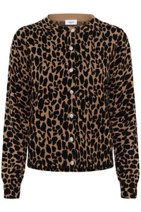 Saint Tropez PalomaSZ Tiger's Eye Spotty Leopard Cardigan with Embellished Buttons, 30514889