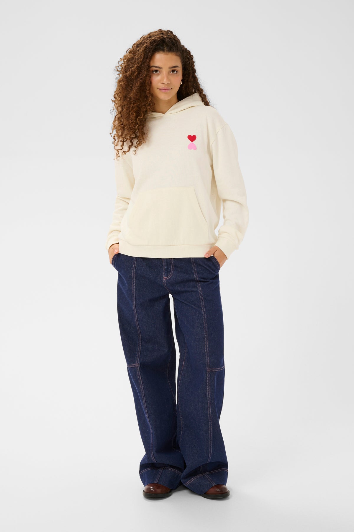 Saint Tropez Pixilina Baby's Breath Fleece Lined Logo Back Print Hoodie, 30514918