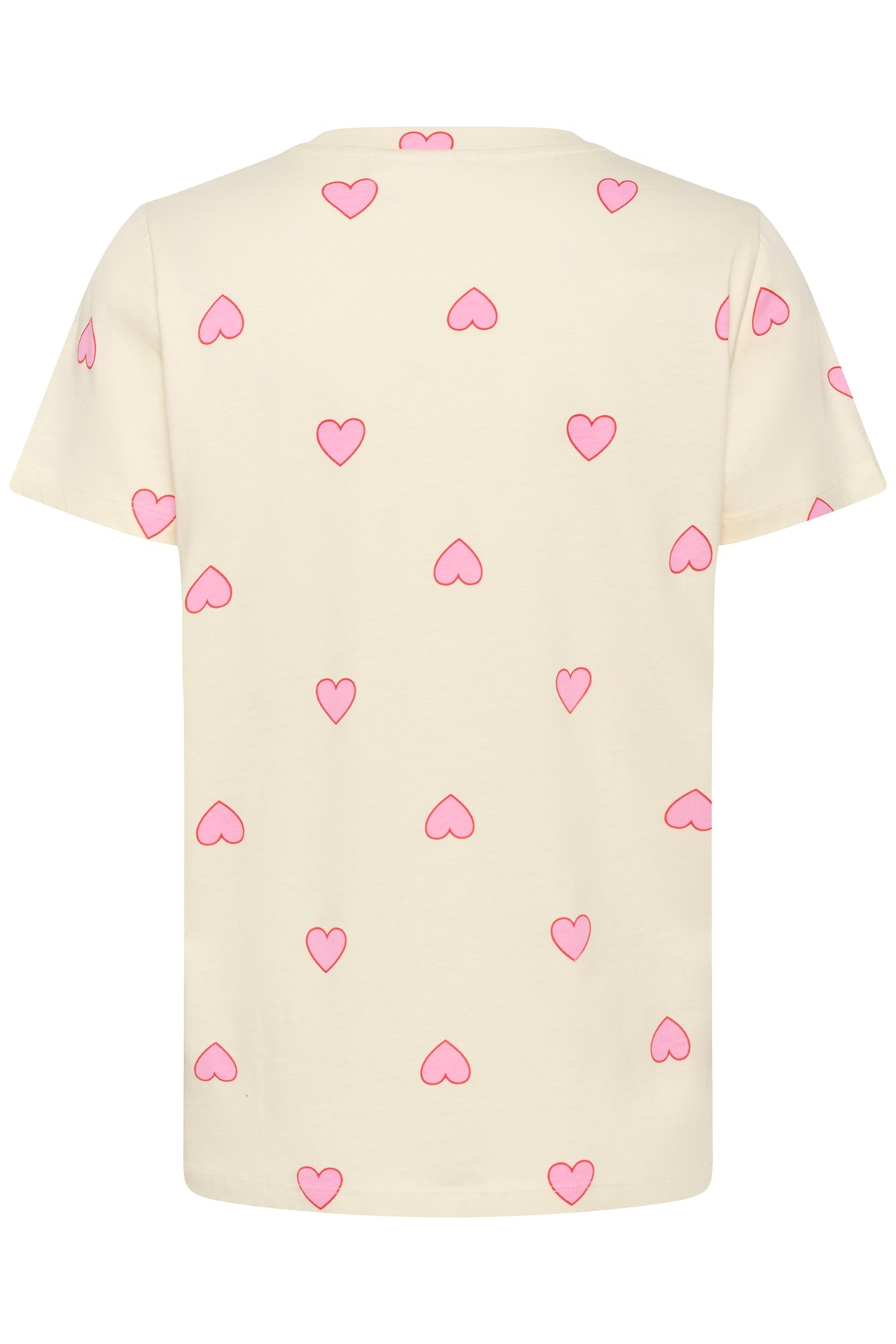 Saint Tropez Pixilina Cream Bonbon Pink Heart Print T-Shirt, 30514919