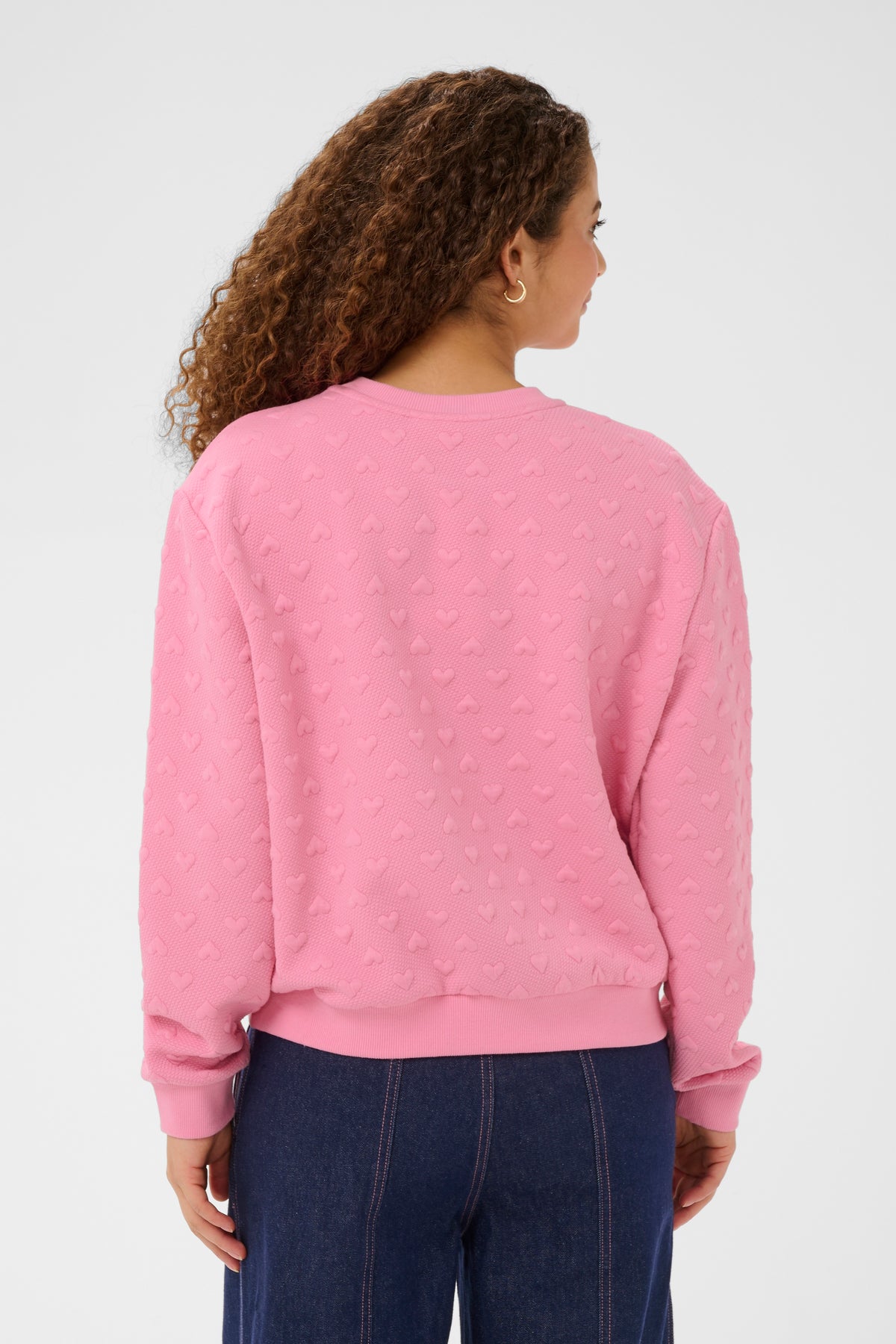 Saint Tropez PadmiaSZ Bonbon Pink Heart Embossed Sweatshirt, 30514921