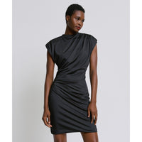 Access Fashion Black Ruched Mini Dress, 44-3007