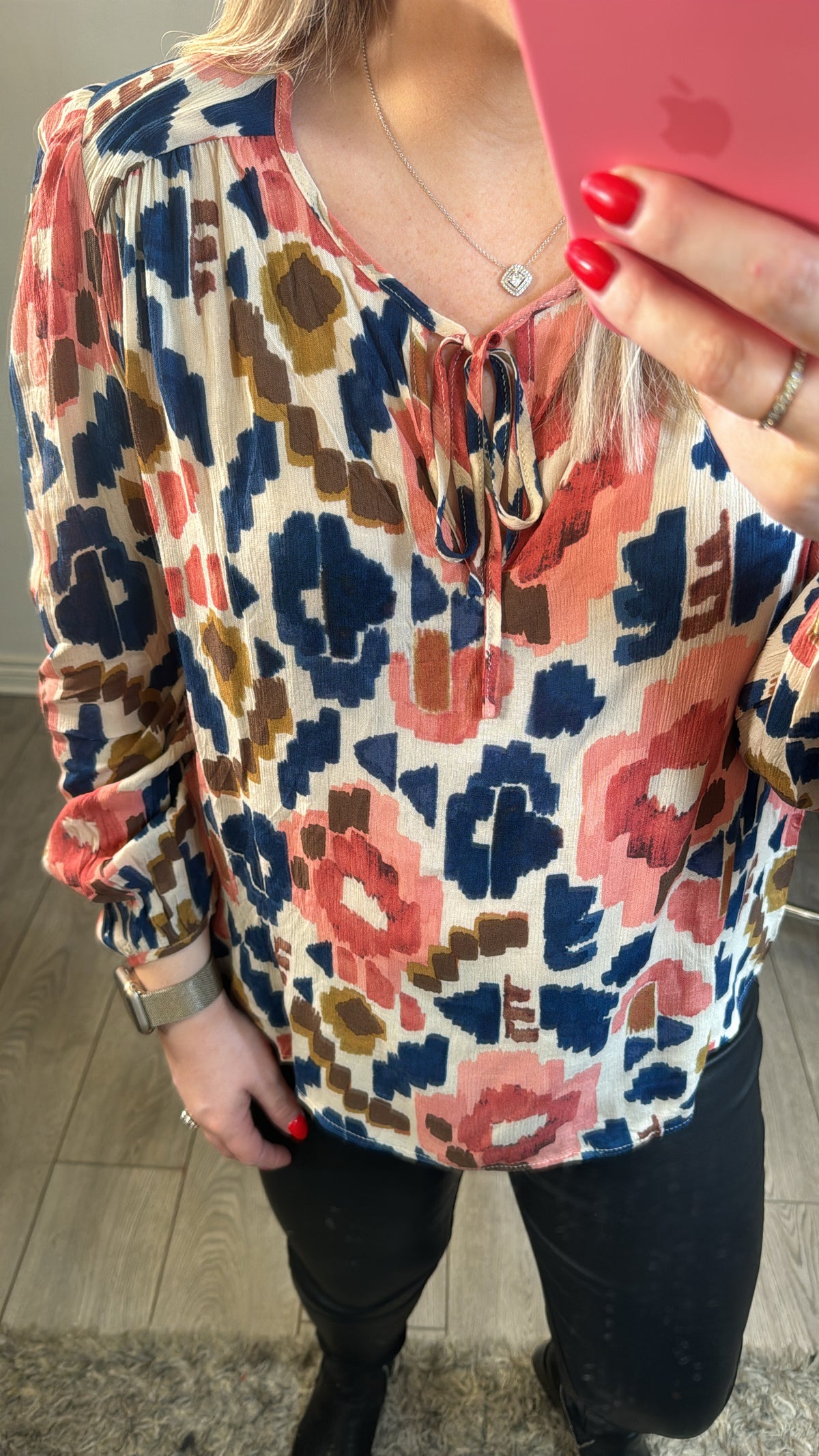 Grace & Mila Noelene Floral Printed V-Neck Blouse