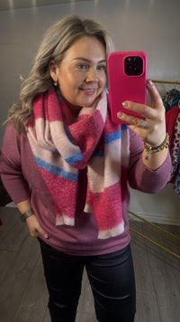 Saint Tropez Mila Dusky Pink Melange Round Neck Knit