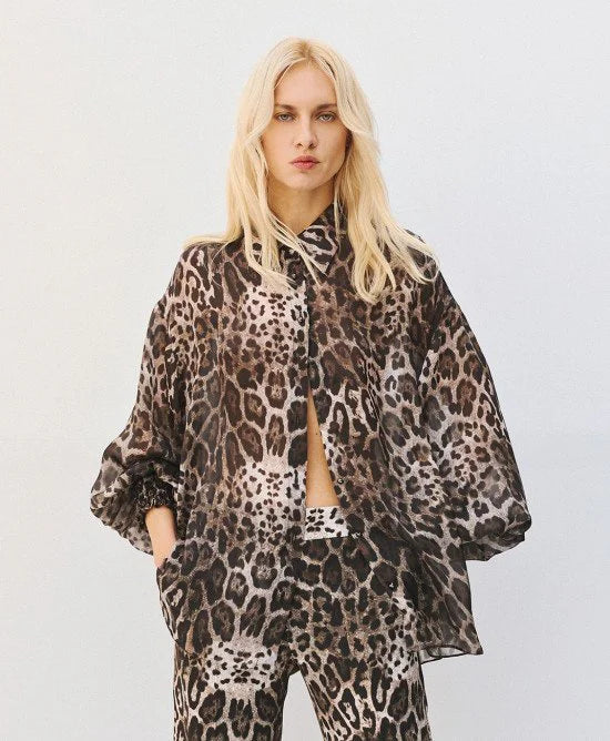 Access Fashion Leopard Print Oversized Shirt, 64-7055