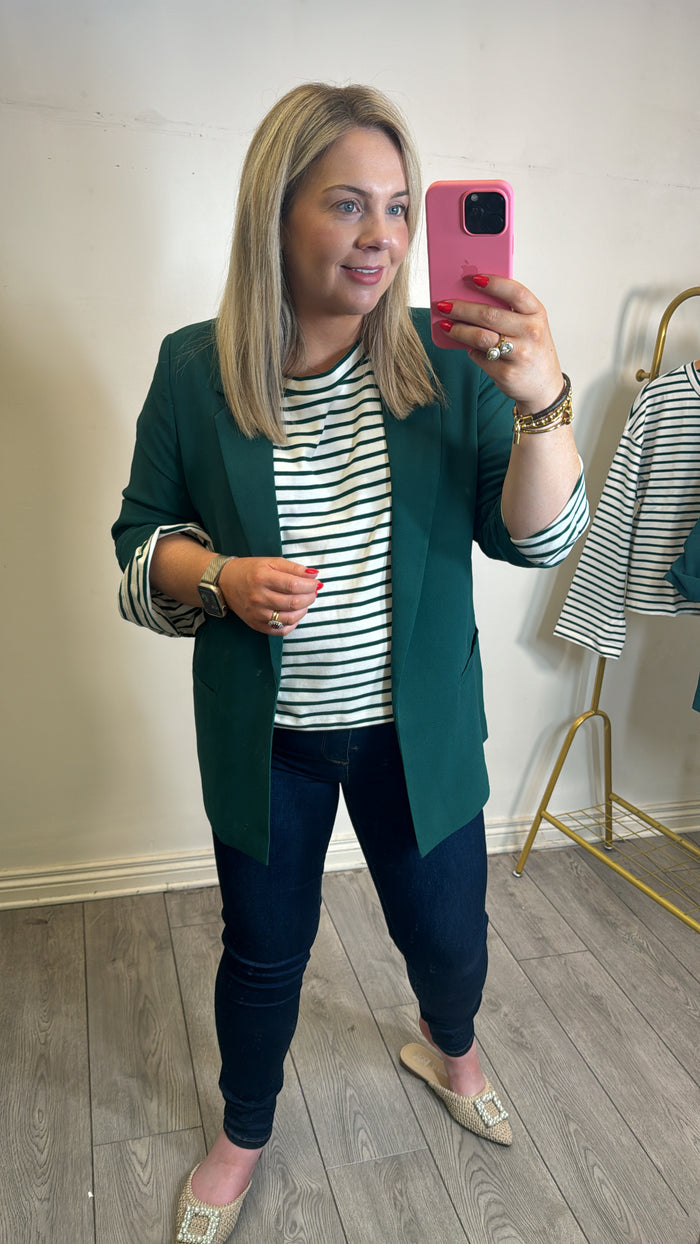 Soaked in Luxury Shirley Rain Forest Green Blazer, 30403608