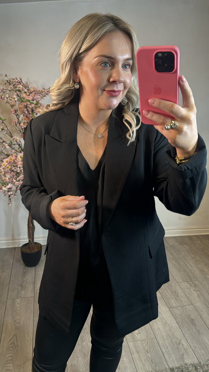 Soaked in Luxury Corinne Ultimate Black Longline Blazer