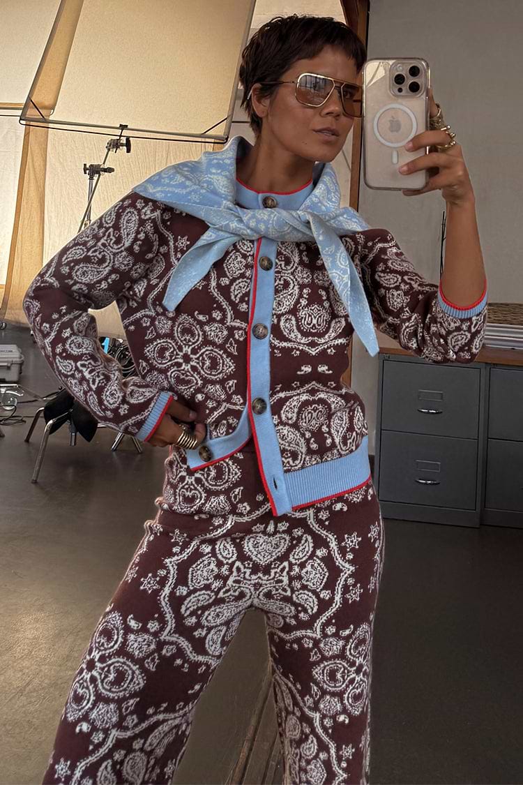 Never Fully Dressed Chocolate Holly Cardigan with Bandana