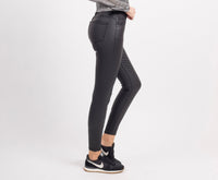 BACK IN STOCK - Toxik Black Highwaisted Bum Lift Matte Coated Jeans