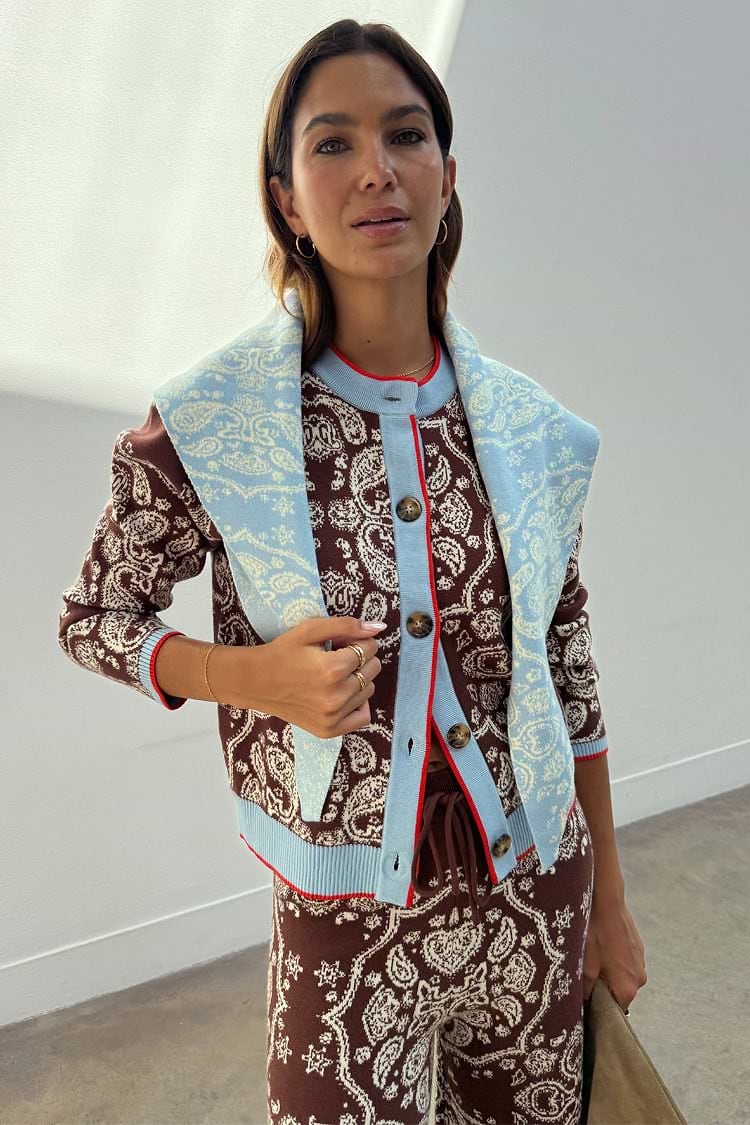 Never Fully Dressed Chocolate Holly Cardigan with Bandana