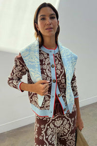 Never Fully Dressed Chocolate Holly Cardigan with Bandana