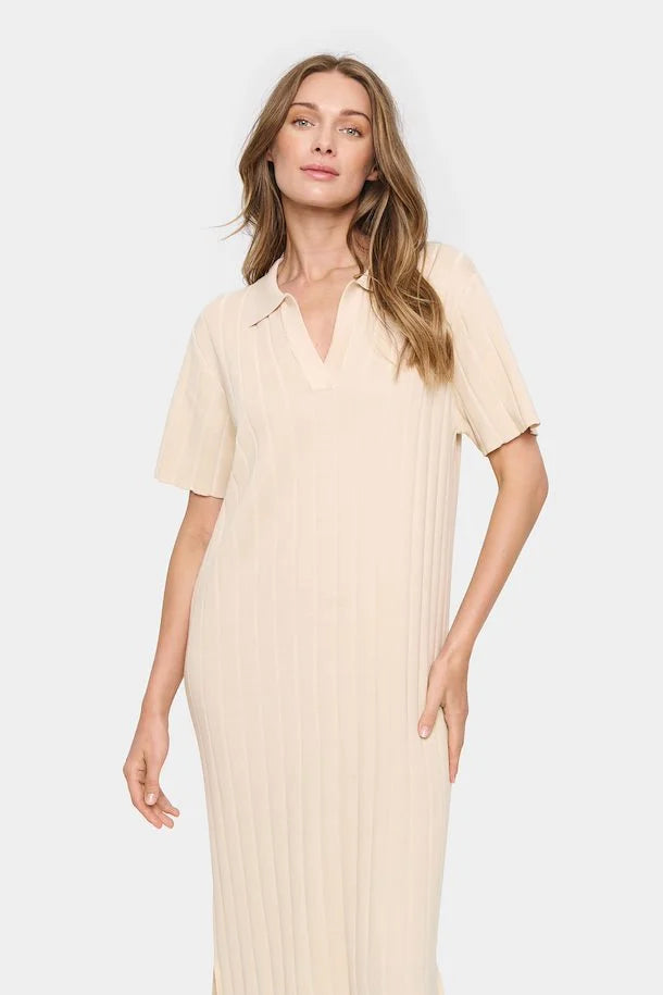 Saint Tropez Fumiko Crème Knitted Midi Dress