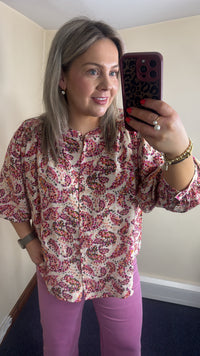 Grace & Mila Vezia Floral Printed Oversized Blouse 