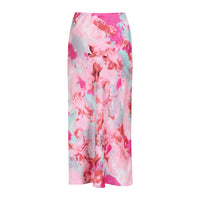 Coster Copenhagen Red/Pink Abstract Printed Skyler Satin Midi Skirt, CCH4511