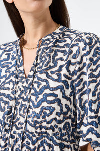 Garcia Summer Cobalt Abstract Printed Midi Dress