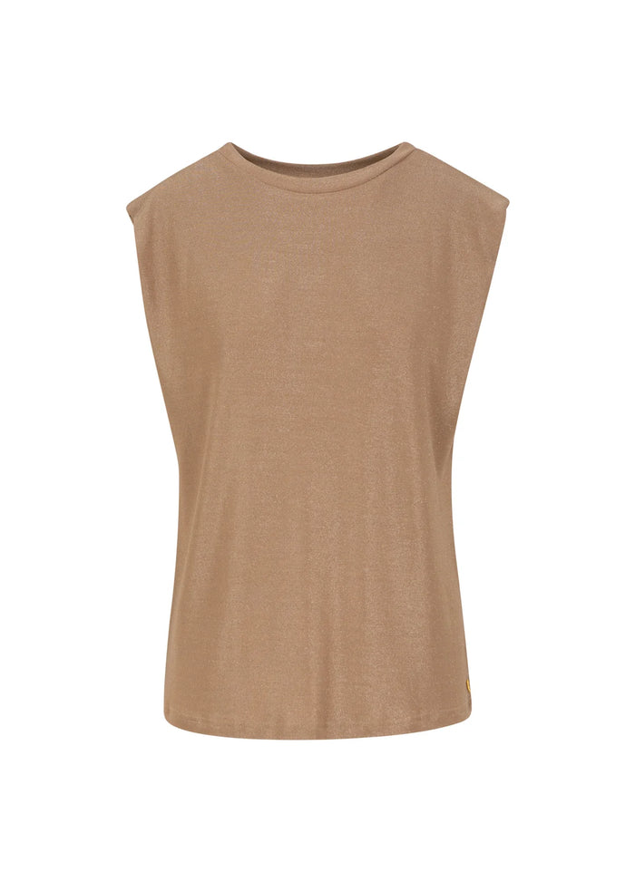Coster Copenhagen Sand Beige Lurex Metallic Top