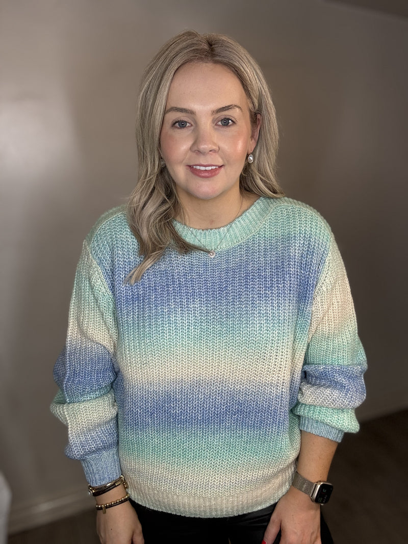 Garcia Bold Blue Ombre Knitted Jumper