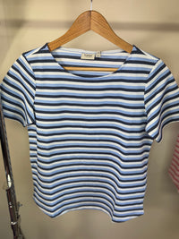 Fransa FrJosie Hydrangea Blue Stripe T-Shirt