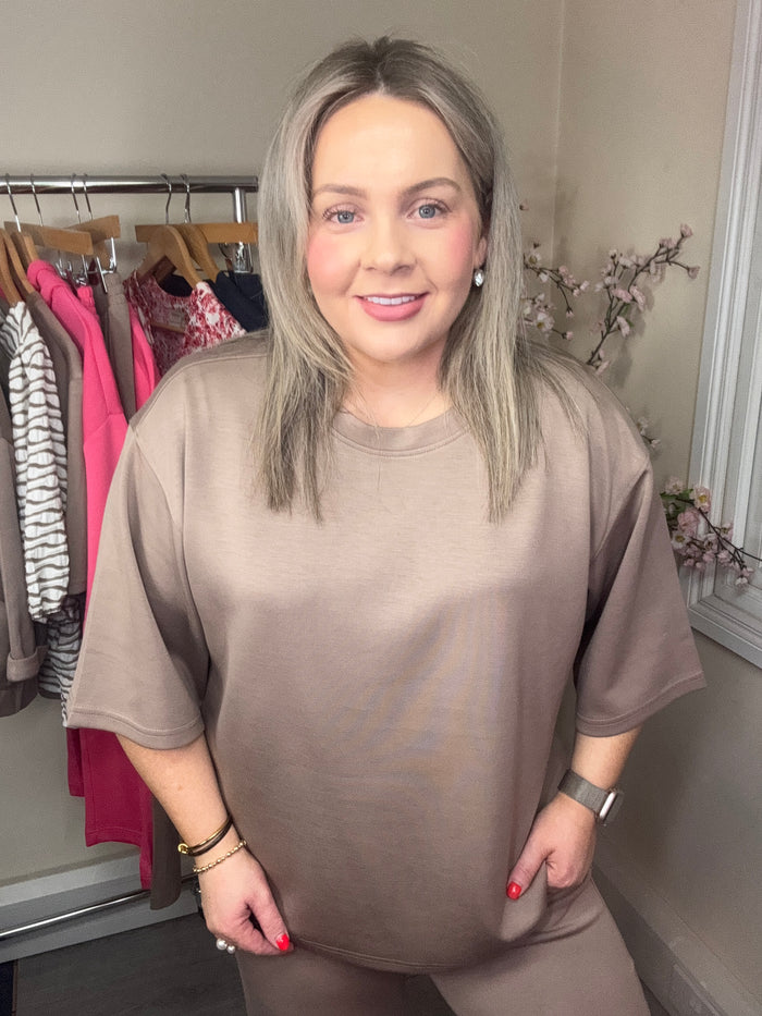 Fransa FrAurora Taupe Modal Oversized T-Shirt, 20615492
