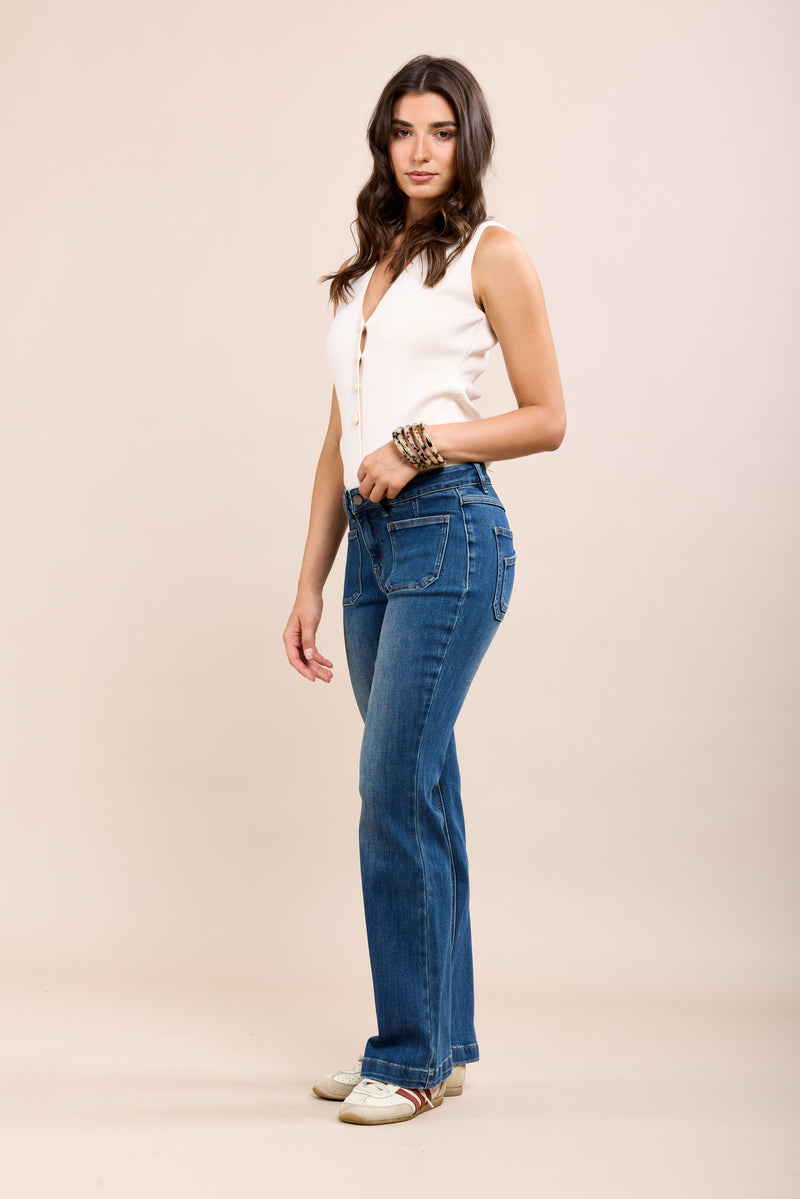 Toxik Highwaisted Denim Slim Leg Bootcut Jeans